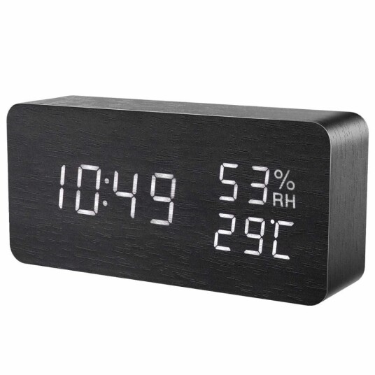 Digital LED vekkerklokke - svart   1502
