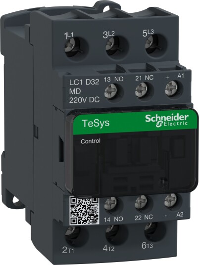 Schneider Electric LC1D32MD Kontaktor 1 Åp + 1 Lu, 220 Vdc 32 A, 15 kw