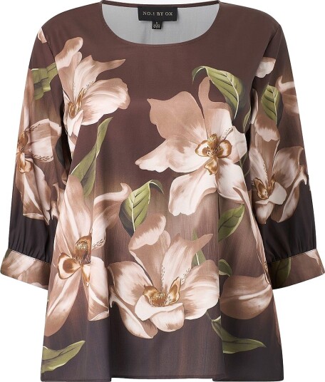 NO. 1 BY OX Bluse Blouse w 1/2 sleeves Flerfarget