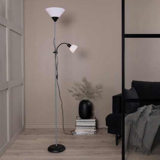Venture Home Bagasi gulvlampe 178 cm - Lysgrå/Hvit