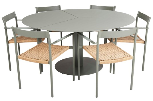 Brafab Peace & DK spisegruppe Nordic green 6 stoler & bord 150 cm