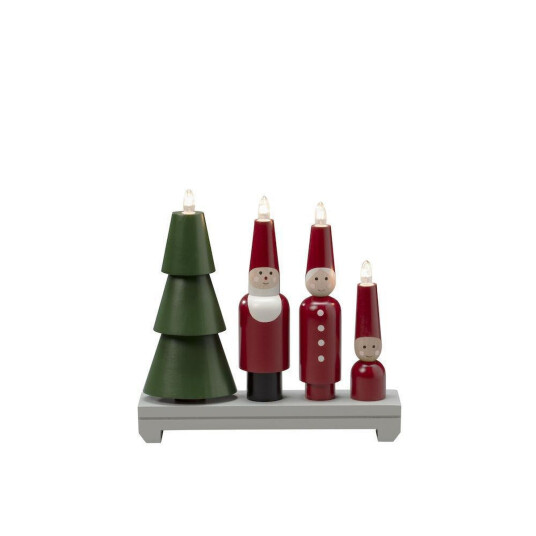 Adventsstake Nisse   Rød / Grønn