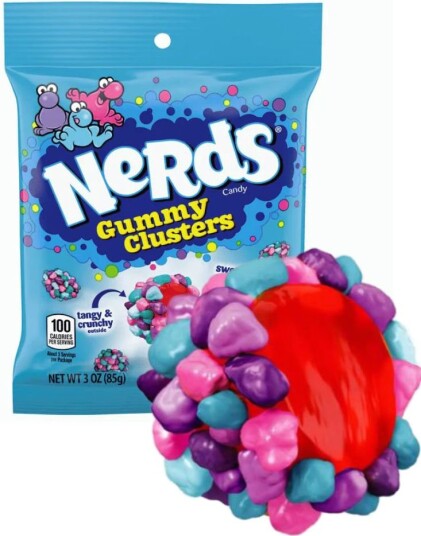 Nerds Gummy Clusters Very Berry Gelegodteri med Sure Knasende Sukkertøy USA Import