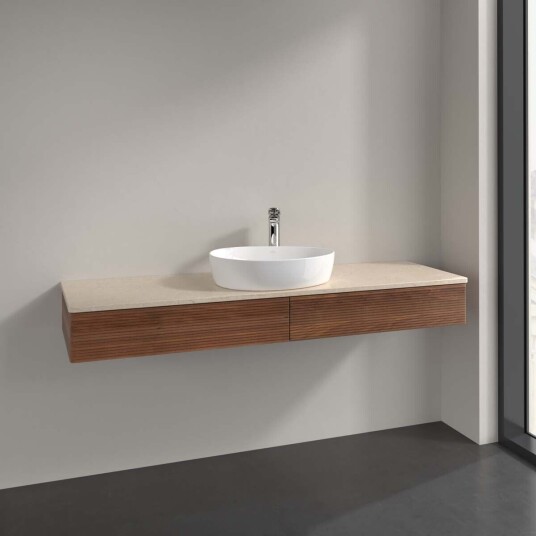 Villeroy & Boch  Antao Servantskap med 2 skuffer 160x50x19 cm u/lys Valnøtt/Crème