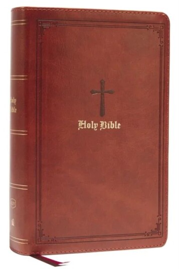 Kjv, Personal Size Large Print Single-Column Reference Bible, Leathersoft, Brown, Red Letter, Comfor Av Thomas Nelson