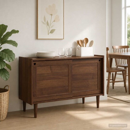 vidaXL Serviesskap BILBAO Mørk karamell 114 x 45 x 75 cm
