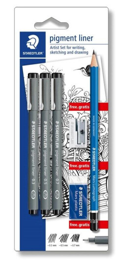 Staedtler pigment liner 3pcs on BC 100% PEFC