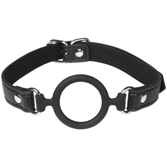 Obaie O-ring Gag i Silikon og Kunstlær - Svart Obaie O-ring Gag i Silikon og Kunstlær - Svart