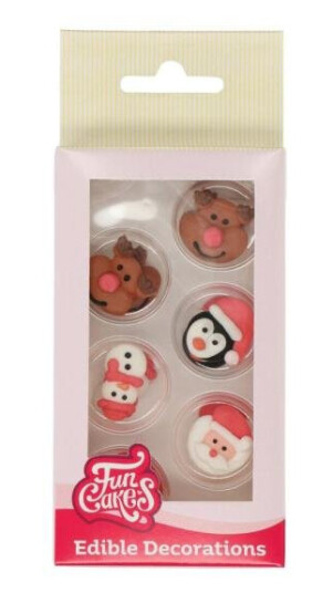 Funcakes - Kakepynt spiselig jul 12 stk Funcakes - Kakepynt spiselig jul 12 stk