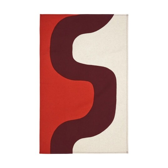 Marimekko Seireeni kjøkkenhåndkle 47x70 cm Linen-burgundy-red