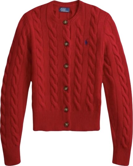 Polo Ralph Lauren 2/15 80 20 W/Cs Rws Sweater Cardiga UNIVERSITY RED XS