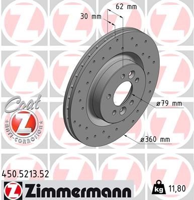 Bremseskive ZIMMERMANN 450.5213.52