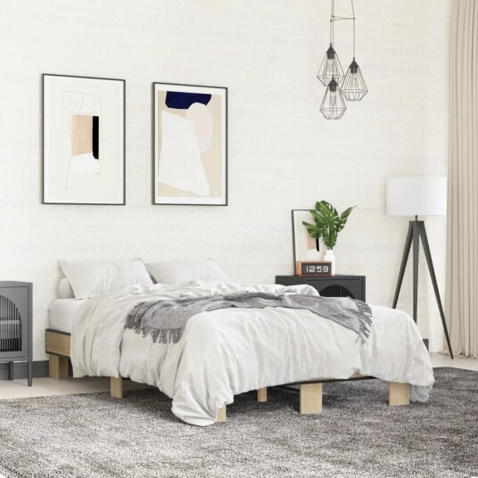  Sengeramme sonoma eik 120x190 cm konstruert tre og metall 8721102448669