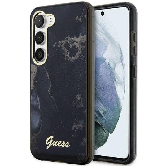 Guess S23 S911 Hardt Deksel Golden Marble Svart