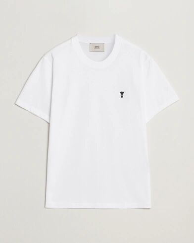 AMI Contrast Heart Logo T Shirt White AMI Contrast Heart Logo T Shirt White