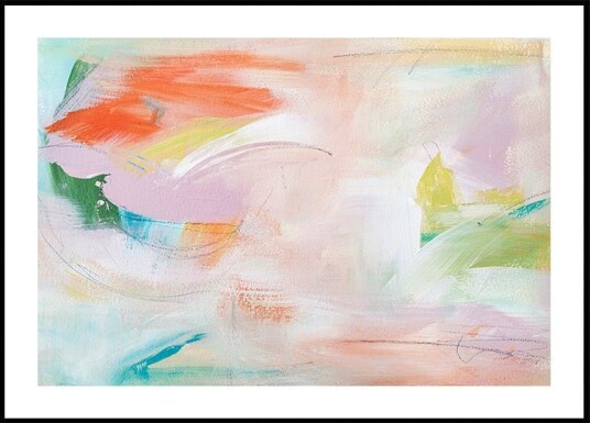 Dynamic Brushstrokes of Orange Green and Purple Plakat Plakat / 30x40cm Dynamic Brushstrokes of Orange Green and Purple Plakat Plakat / 30x40cm