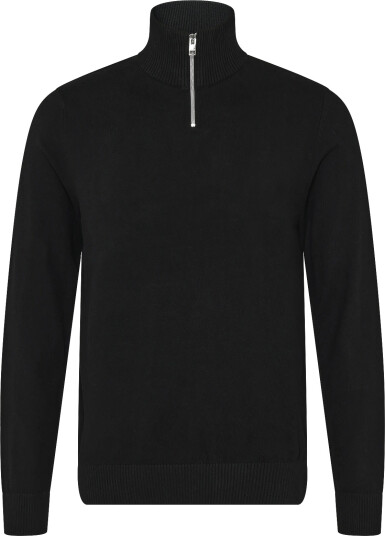JJ REBEL Jrebcallum Knit Half Zip Sn Black M