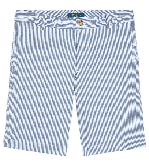 Ralph Lauren Kids Stretch Cotton Seersucker Short Blue 163 168