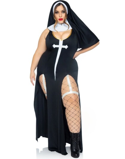Leg Avenue Sultry Sinner Hvitt og Svart Nonnekostyme til Dame 3XL 4XL Leg Avenue Sultry Sinner Hvitt og Svart Nonnekostyme til Dame 3XL 4XL