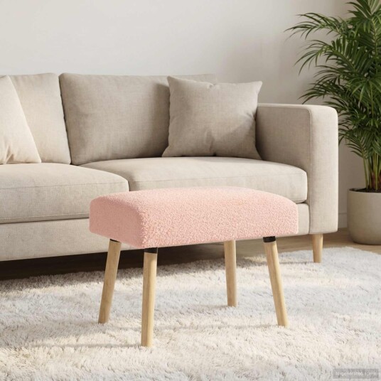 vidaXL benk Ensfarget Rosa 60 x 40 x 45 cm Bouclé