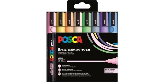 Posca PC 5M Tusjer 8 Pastellfarger