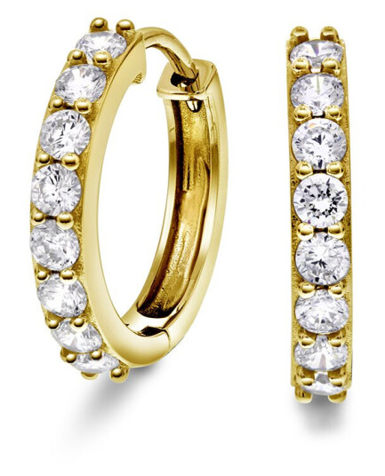 Pan Jewelry, Øreringer i 925 forgylt sølv med zirkonia Pan Jewelry, Øreringer i 925 forgylt sølv med zirkonia