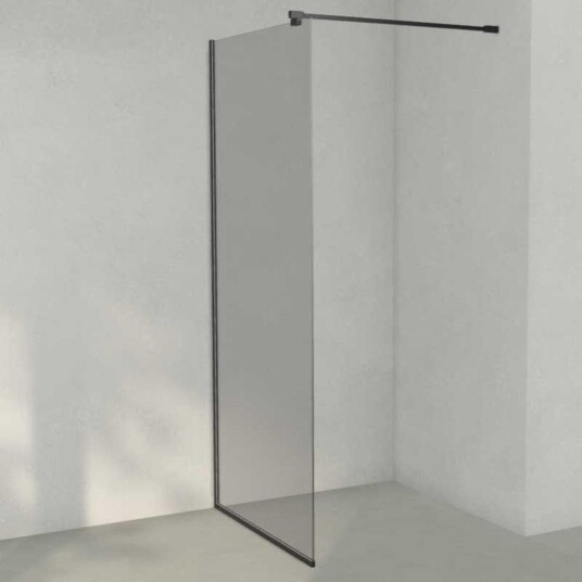 INR Iconic Nordic Rooms Dusjvegg ARC 20 Frame Måltilpasset Svart Matt / Grått Glass