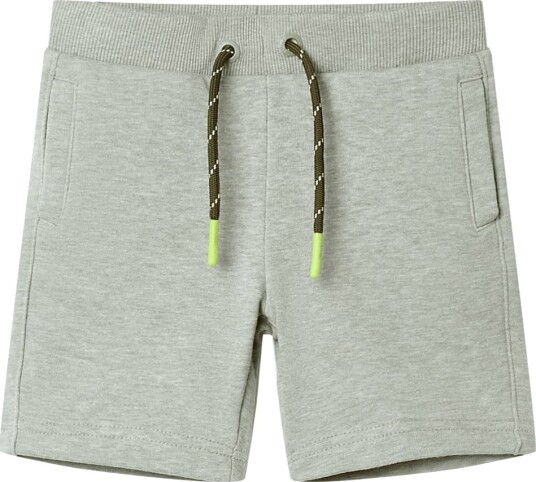 Barneshorts med snor lysekaki melert 140