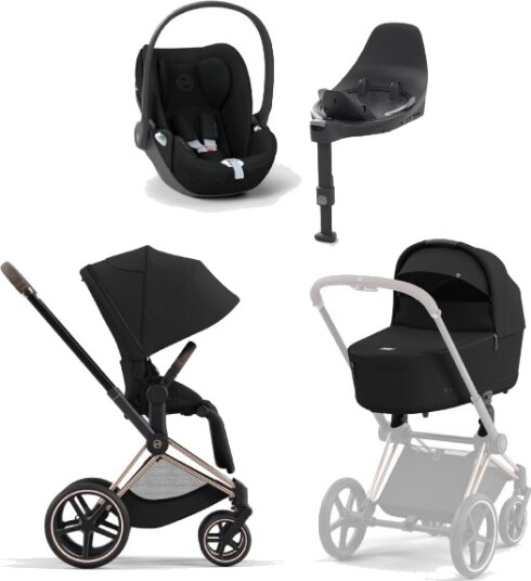 Cybex Barnevogn Platinum Line Priam inkl. Cloud T & Base T Sepia Black/Rosegold
