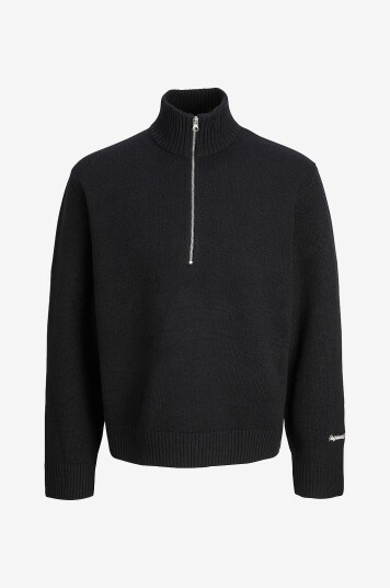 Jack & Jones Junior Genser jorNorrebro Knit Half Zip Jnr Svart