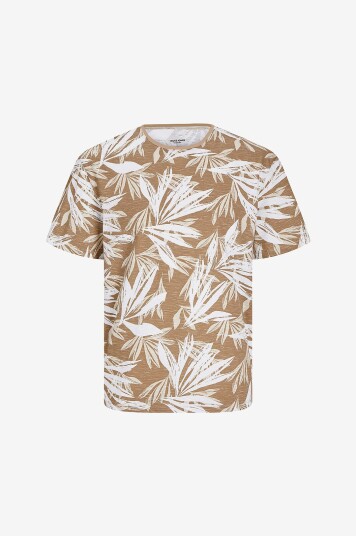 Jack & Jones T skjorte jjeBryan Aop Tee S/S O neck Grå