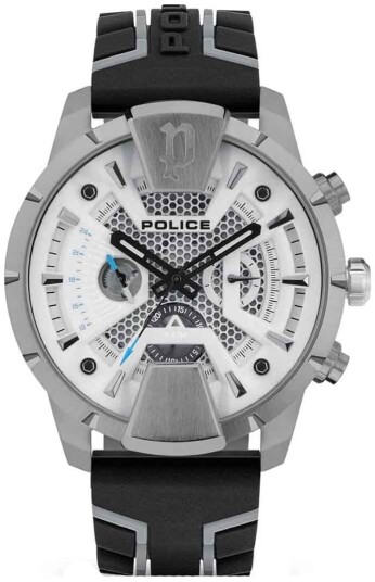 Police Herreklokke PEWJQ2203702 Huntley Sølvfarget/Gummi Ø48 mm
