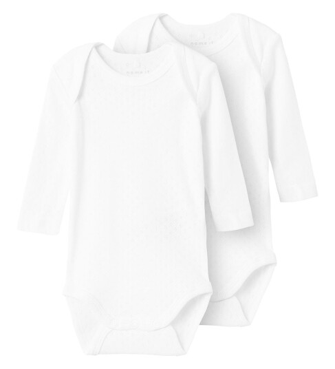 Name It Body med lange ermer  2-pakning B right White