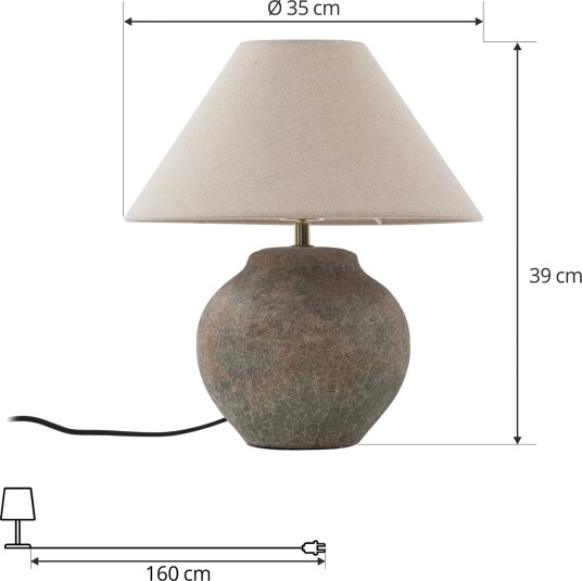 Lucande bordlampe Thalorin høyde 39 cm keramikk Lucande bordlampe Thalorin høyde 39 cm keramikk