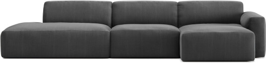 No Ga - Brick 3-Seater Chaise Lounge Open End Left Shadow Dark Grey Sofaer Grå