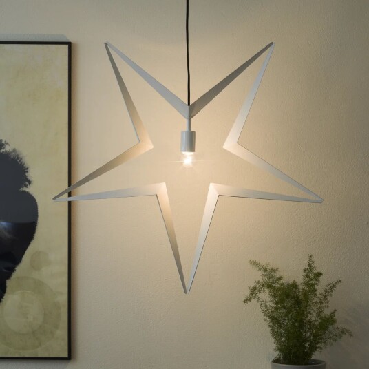 Konstsmide Stor adventstjerne i metall 80cm - hvit