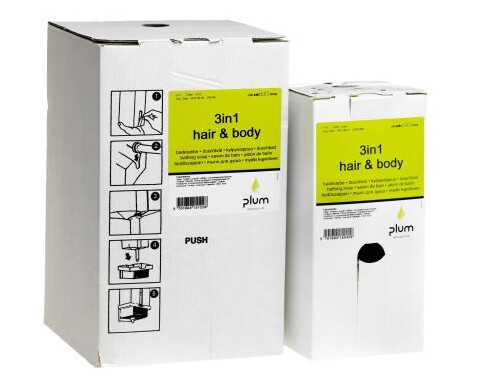 Plum 3in1 Hair&Body Dusjsåpe 1400 ml, baginbox