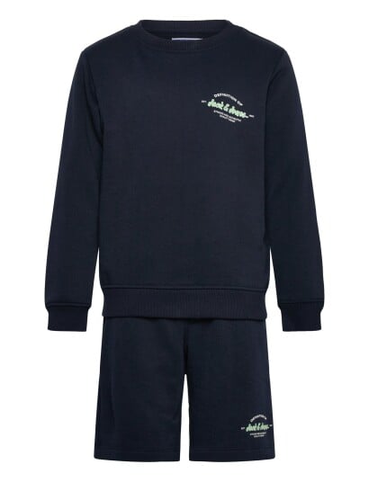 Jack & Jones Jjbrandon Sweatshirt/Shorts Set Mp Jnr   Navy   152
