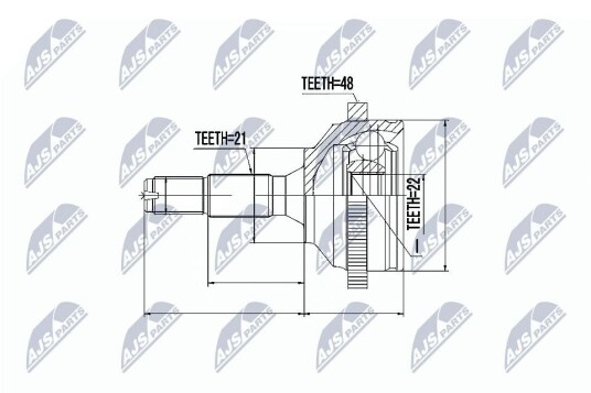 Nty Drivknute drivaksel NTY NPZ PE 020