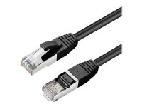 MicroConnect - Koblingskabel - RJ-45 (hann) til RJ-45 (hann) - 20 m - 6 mm - S/FTP - CAT 6a - halogenfri, innendørs, formstøpt, uten hindringer - svart