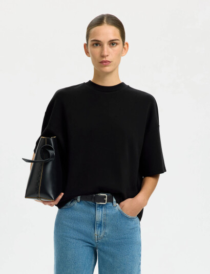 Selected Slfoversized Tenny Tee Noos Black XS Selected Slfoversized Tenny Tee Noos Black XS