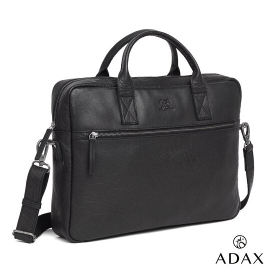 Adax Prato Tobias Skinn Pc veske 15,6" Svart