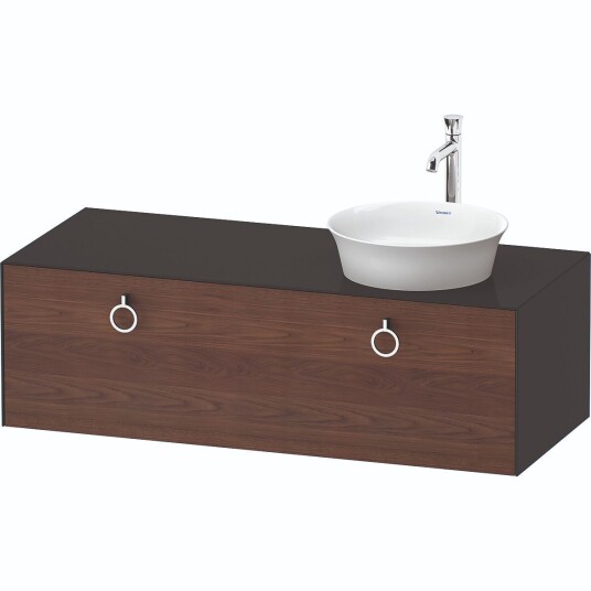 Duravit White Tulip Servantskap 1 skuff 130x55x40,8 cm Valnøtt/Grafitt Høyglans