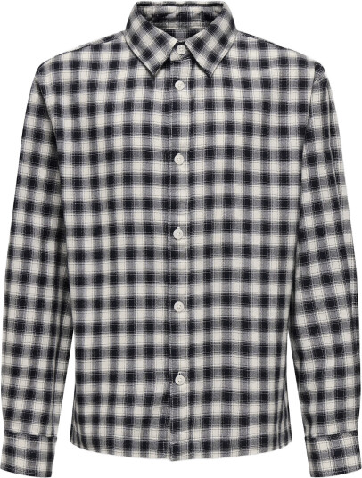 ONLY & SONS Osjkosta Ls Small Check Reg Shirt Navy 134