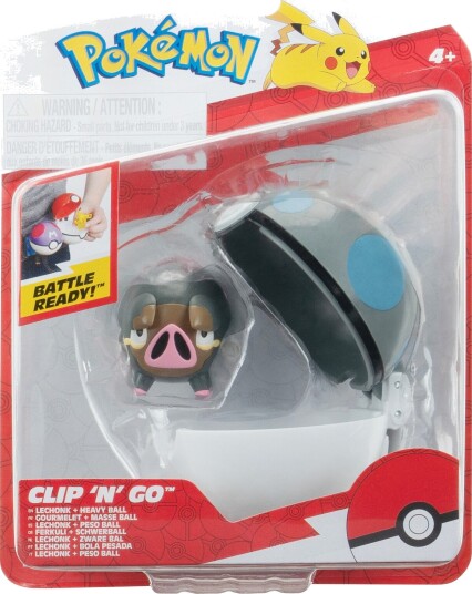 Pokémon Clip 'N' Go Lechonk med Heavy Ball - Figurer i Plast Pokémon Clip 'N' Go Lechonk med Heavy Ball - Figurer i Plast
