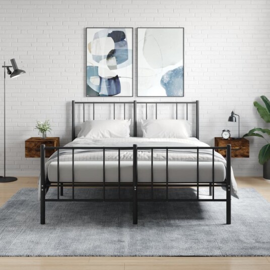vidaXL Veggmonterte nattbord 2 stk røkt eik 35x35x20 cm vidaXL Veggmonterte nattbord 2 stk røkt eik 35x35x20 cm