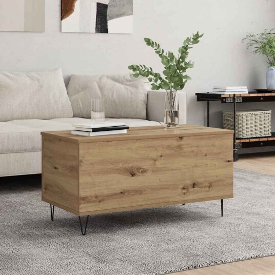 vidaXL Kaffebord artisan eik 90 x 44.5 x 45 cm Konstruert tre