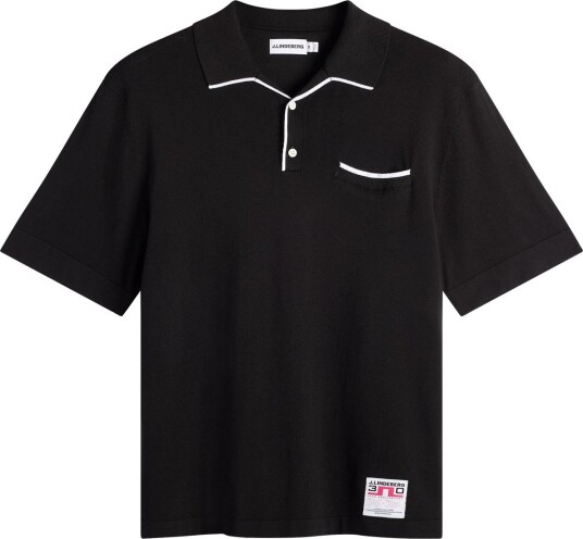 J.Lindeberg 30Y Jesper Retro Relaxed Polo Svart Golf pologenser herre Black Small