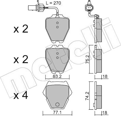 METELLI 22 0774 1 Bremseklosser