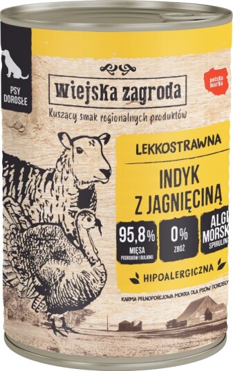 Wiejska Zagroda Våtfôr Dog & Kalkun Lam 24 X 400 G